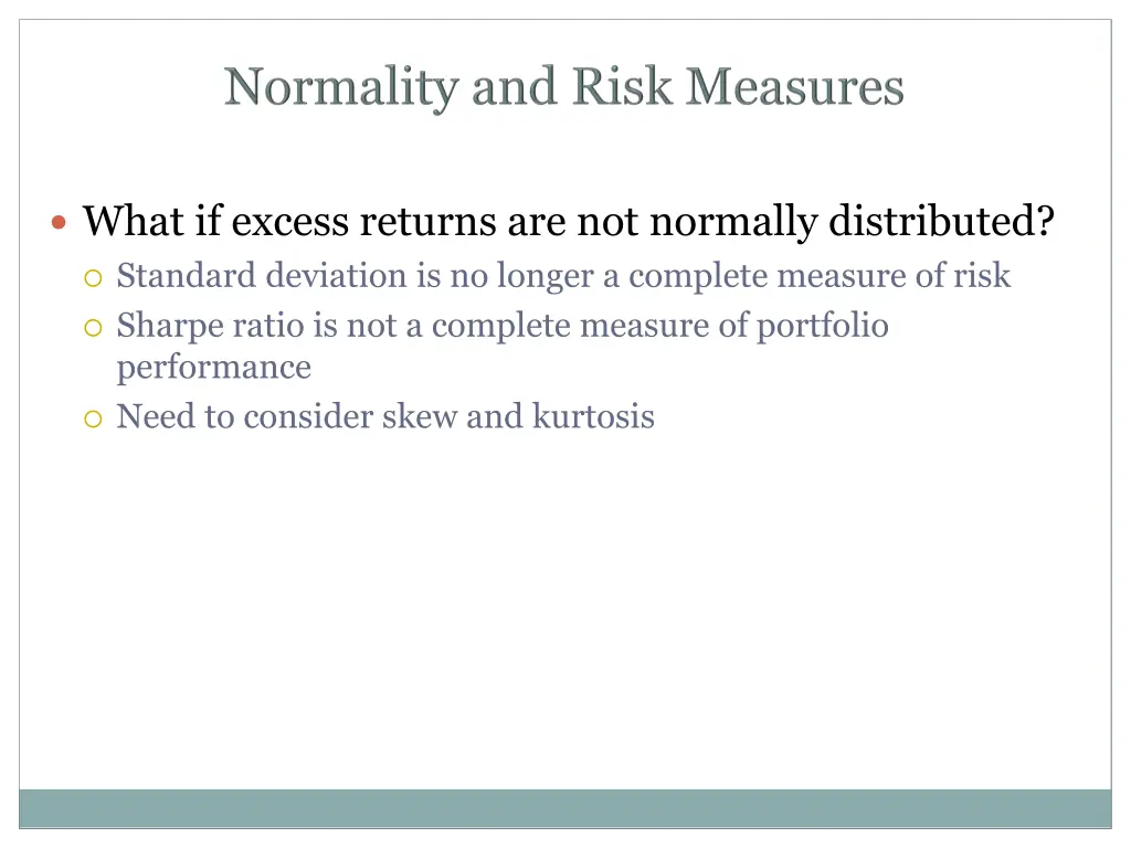 what if excess returns are not normally