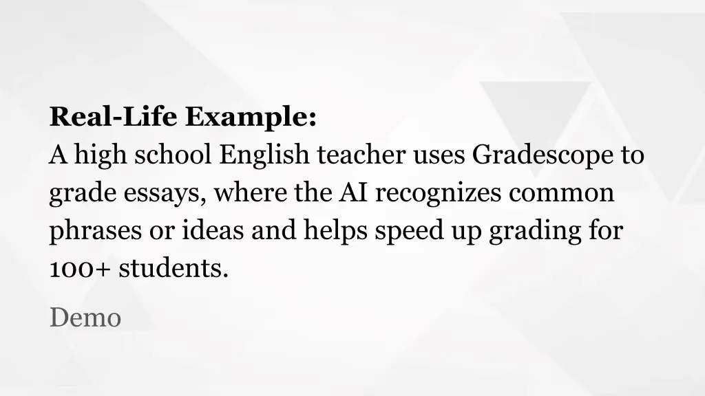 real life example a high school english teacher