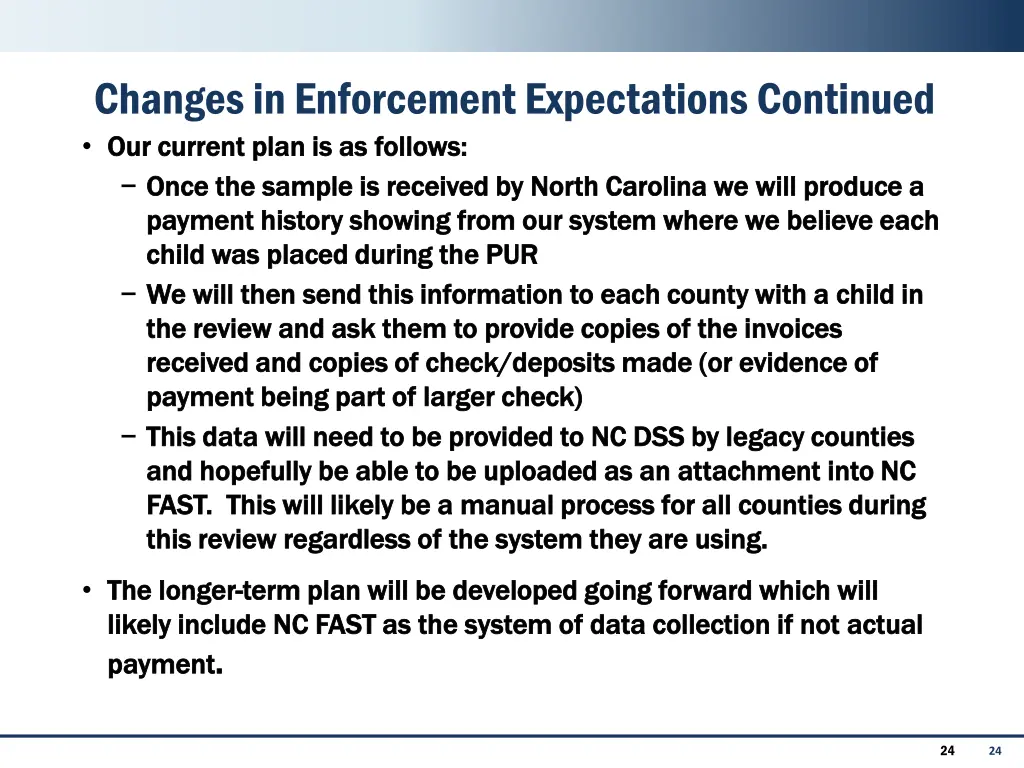 changes in enforcement expectations continued 2