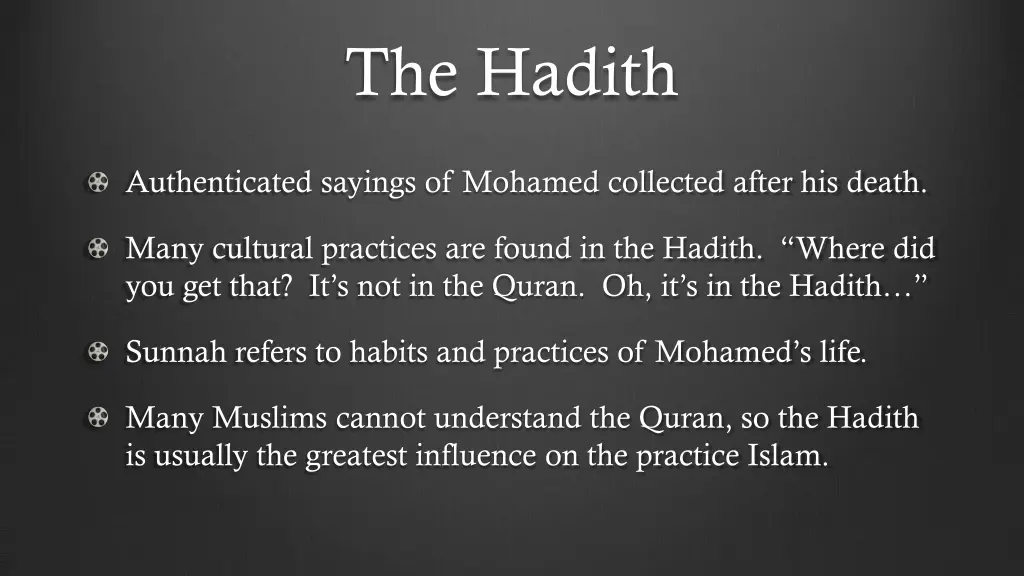 the hadith