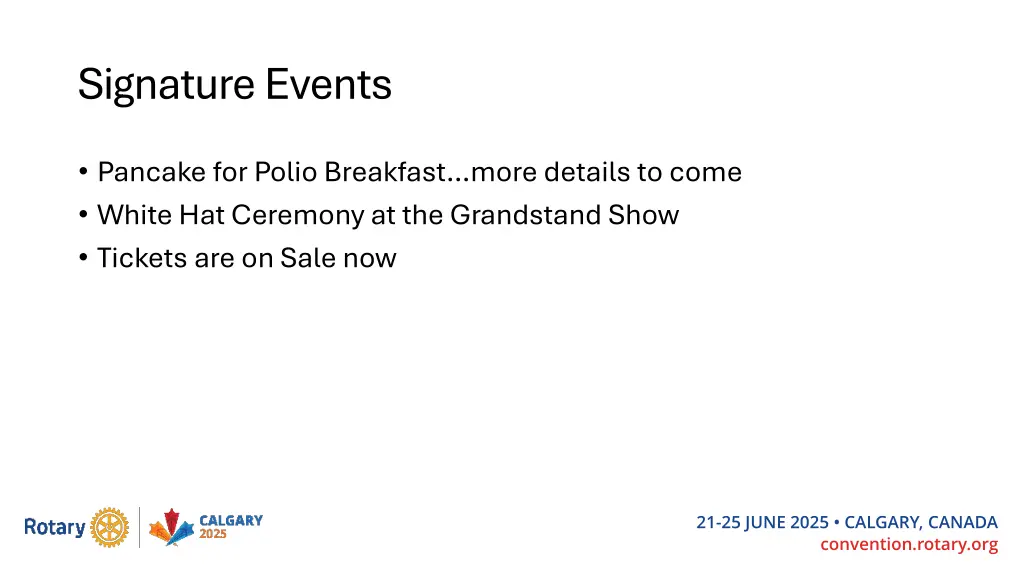 signature events