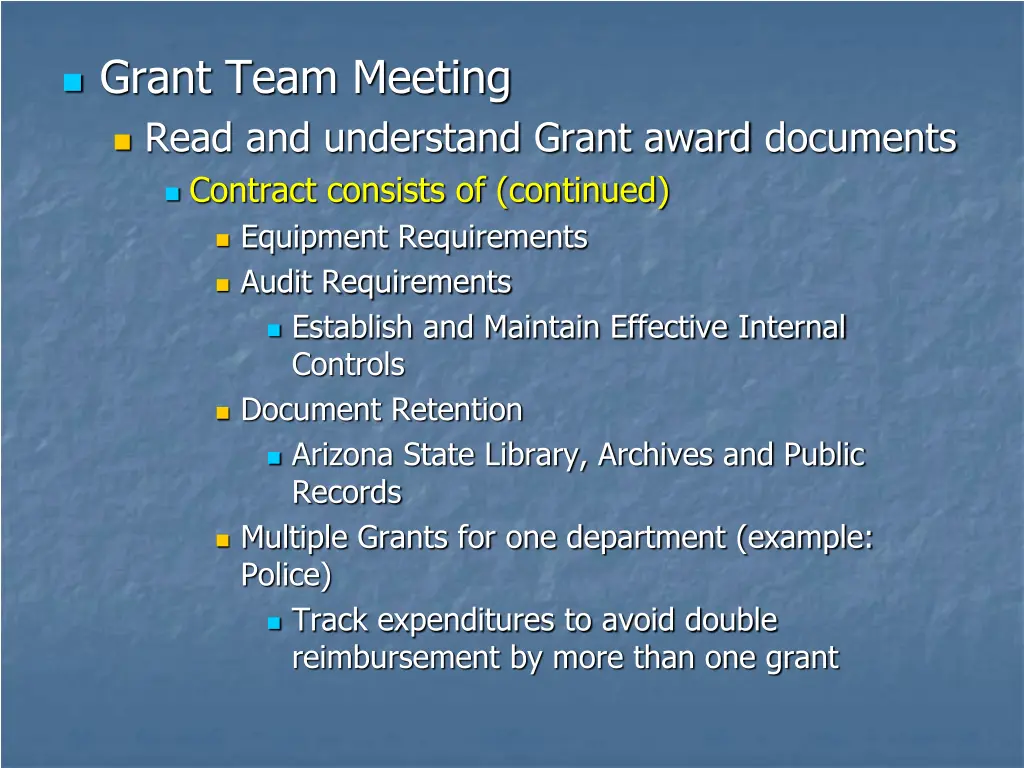 grant team meeting read and understand grant 2
