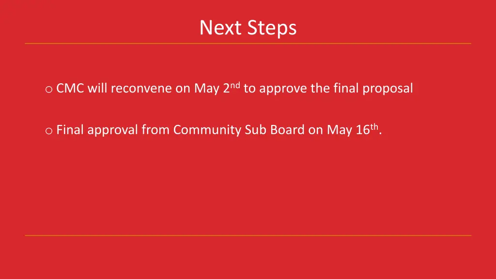 next steps