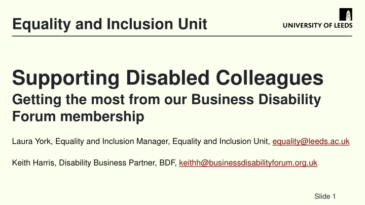 equality and inclusion unit