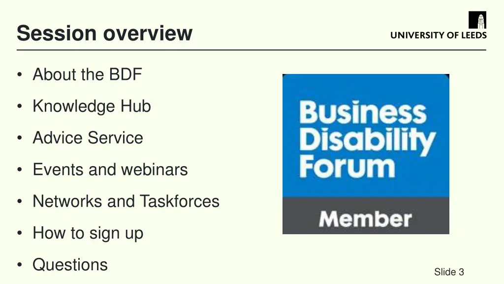 session overview