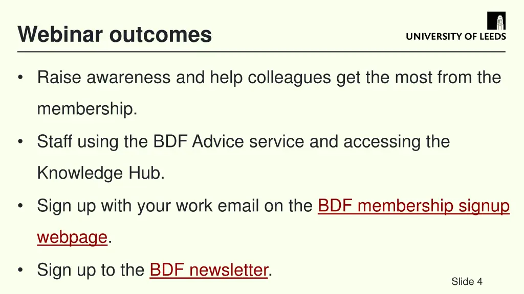 webinar outcomes