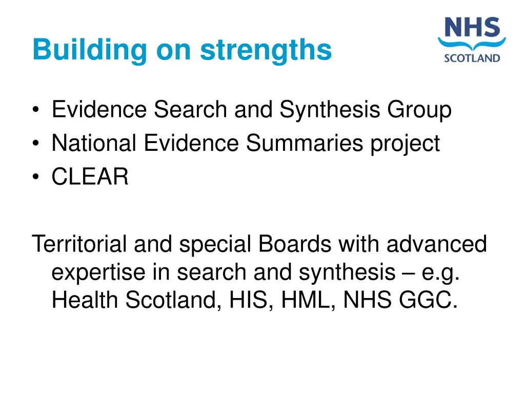 building on strengths