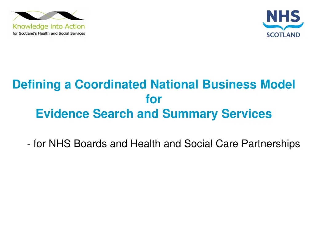 defining a coordinated national business model
