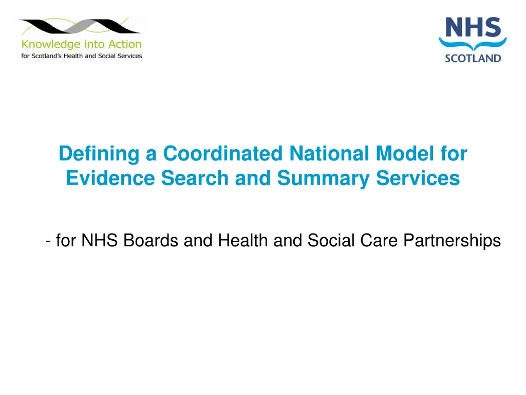 defining a coordinated national model