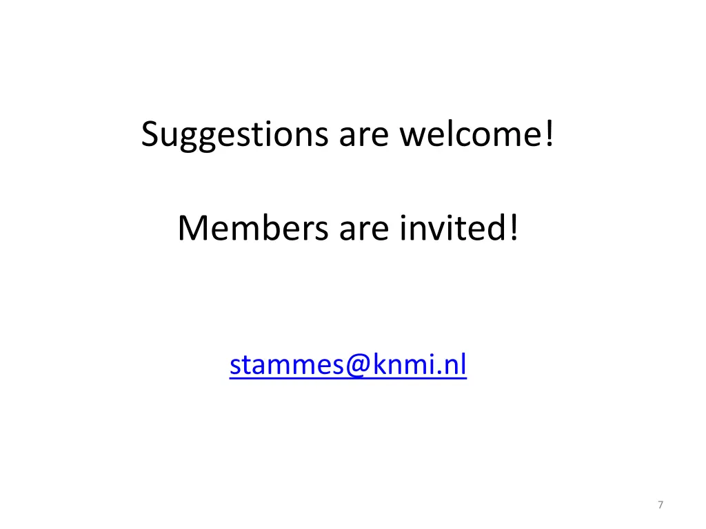 suggestions are welcome
