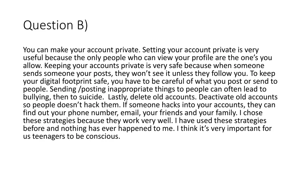 question b