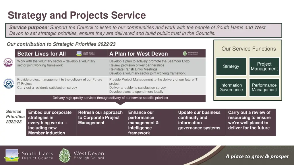 strategy and projects service