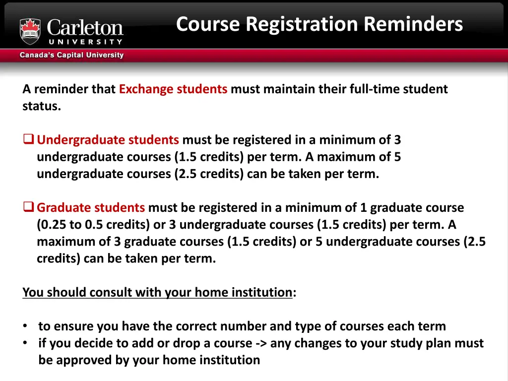 course registration reminders