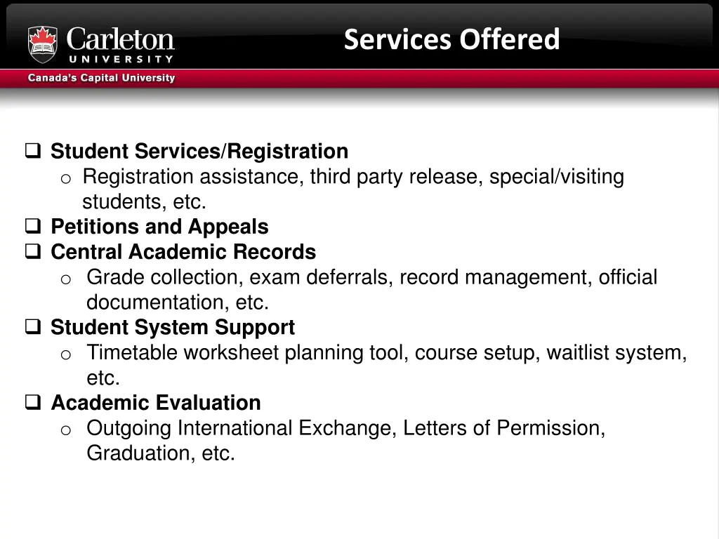 services offered