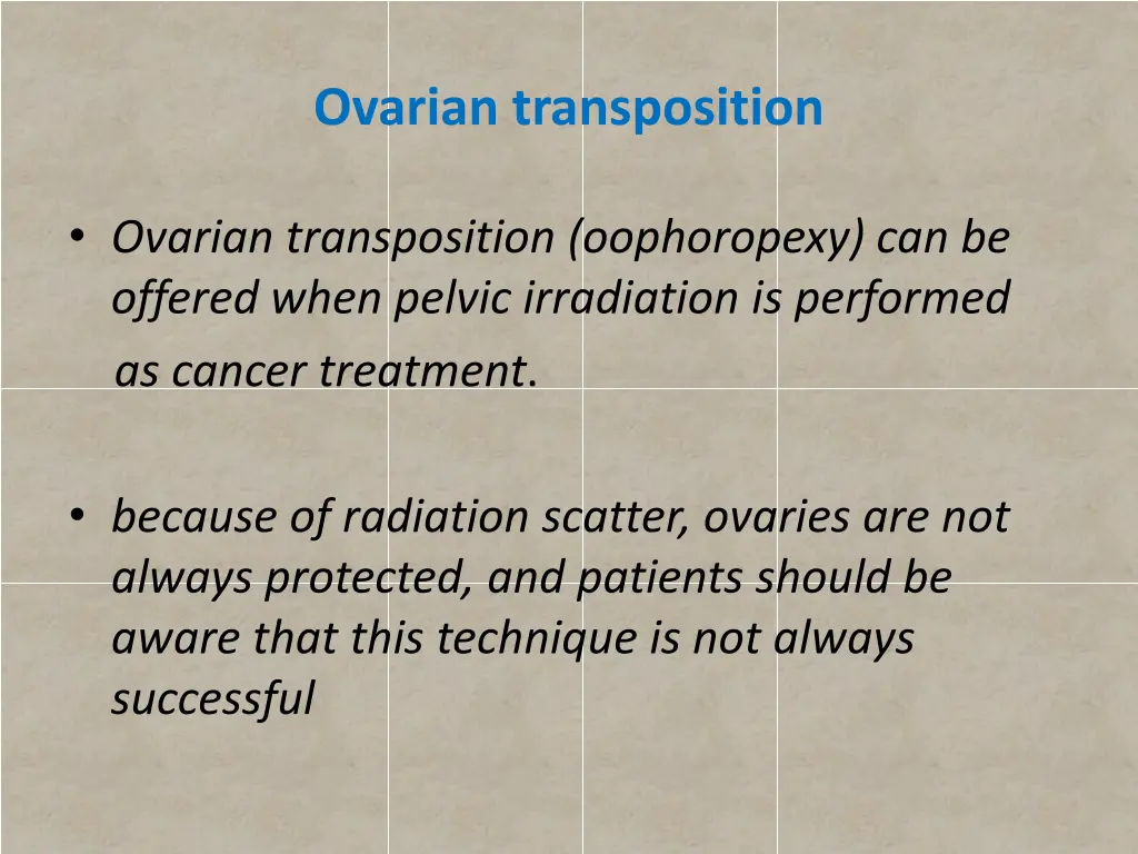 ovarian transposition