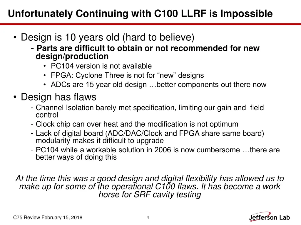 unfortunately continuing with c100 llrf