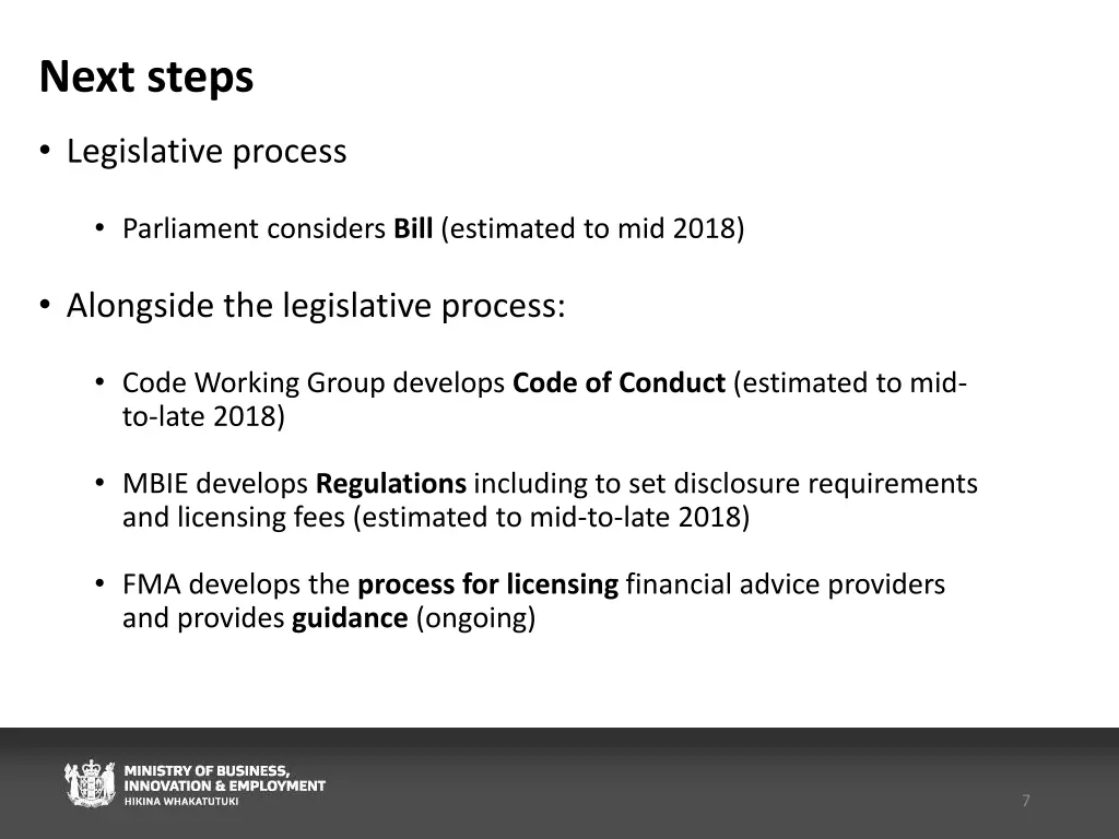 next steps