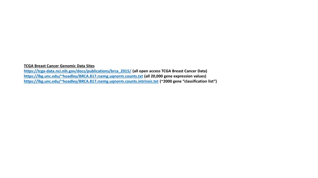tcga breast cancer genomic data sites https tcga