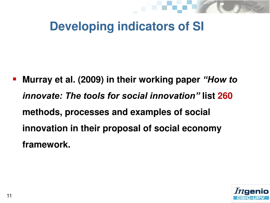 developing indicators of si