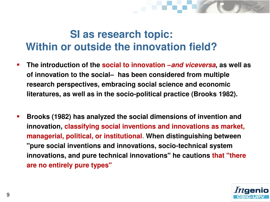 si as research topic within or outside