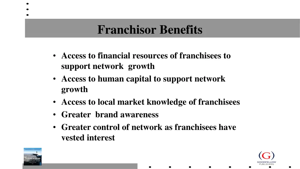 franchisor benefits