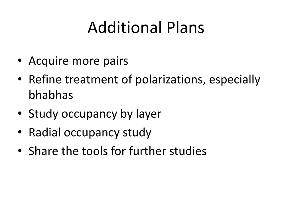 additional plans