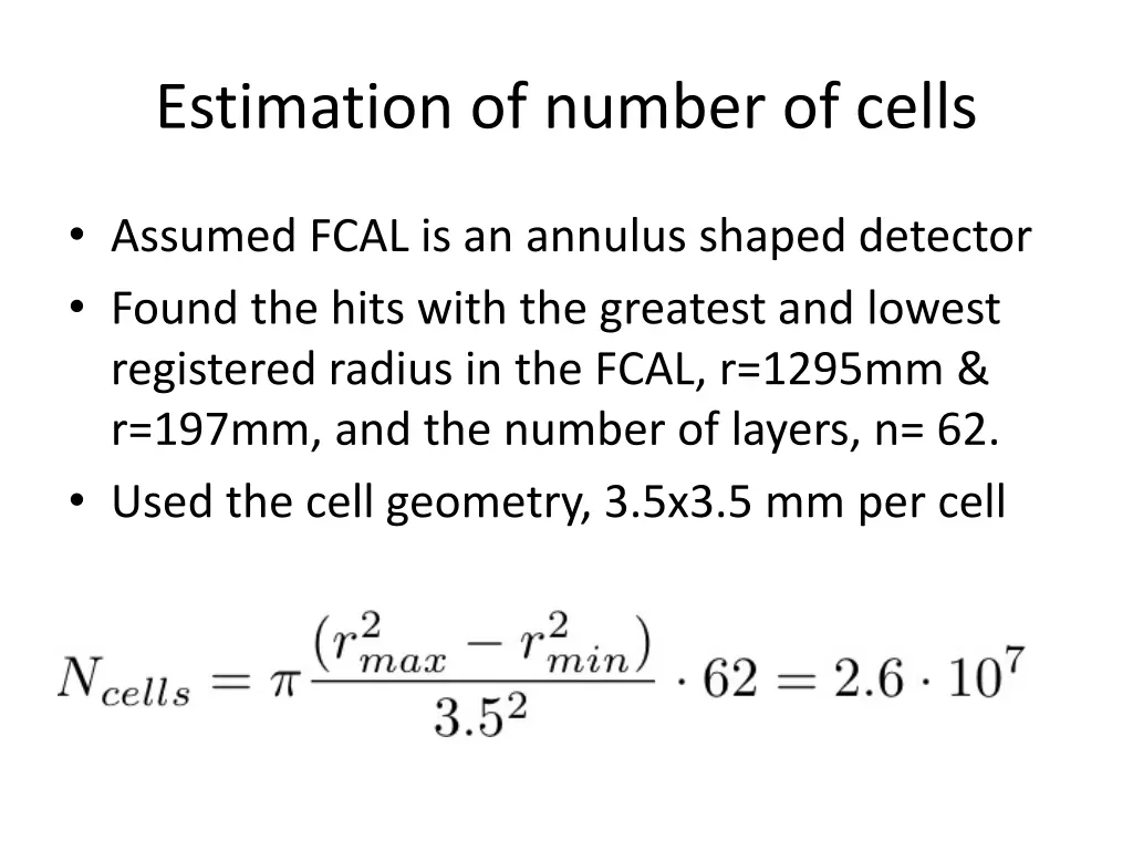 estimation of number of cells