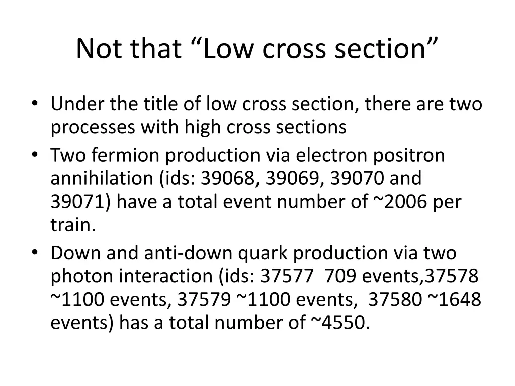 not that low cross section