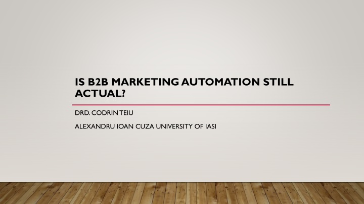 is b2b marketing automation still actual