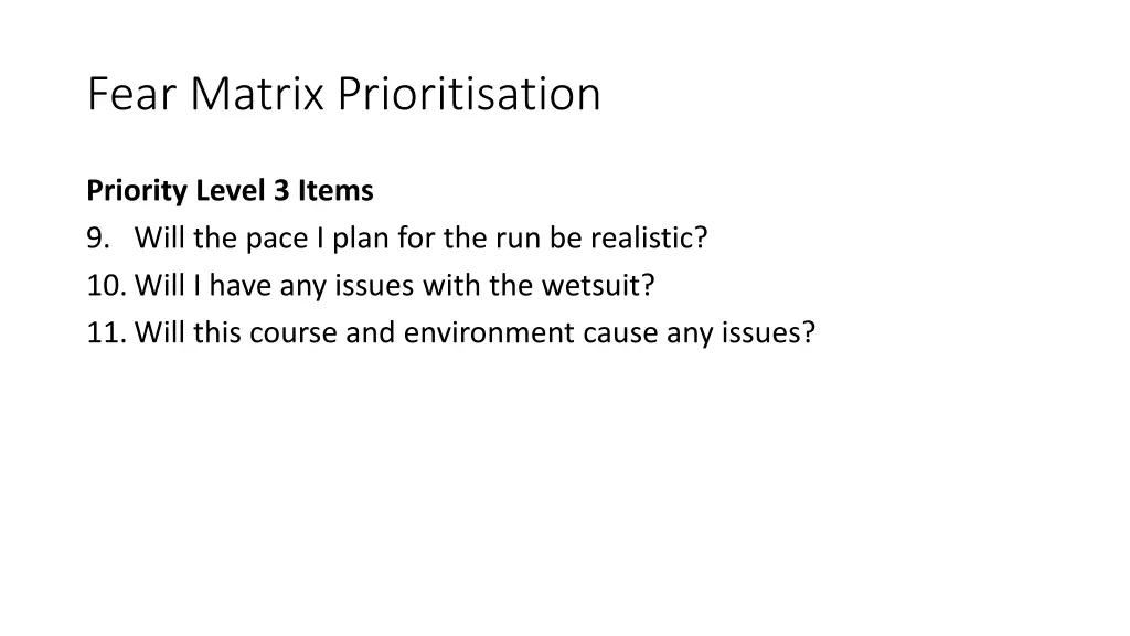 fear matrix prioritisation 2