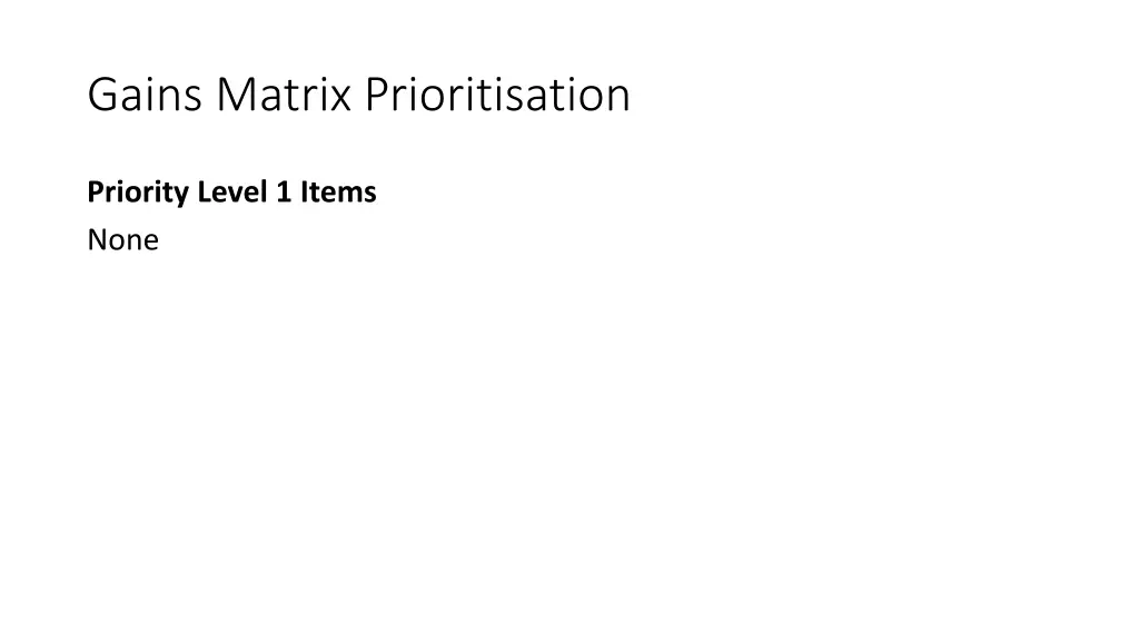 gains matrix prioritisation