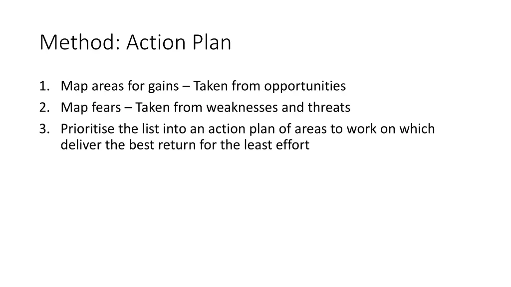 method action plan