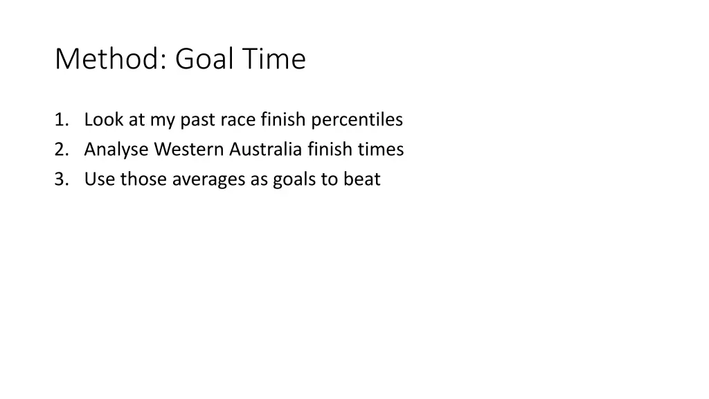 method goal time
