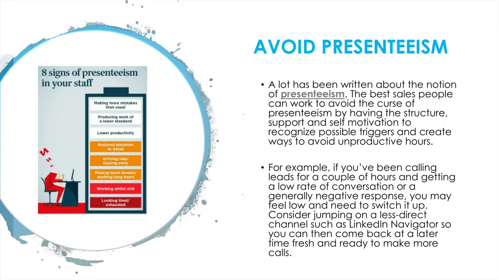 avoid presenteeism