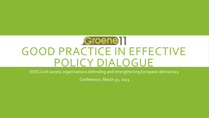 good practice in effective policy dialogue eesc