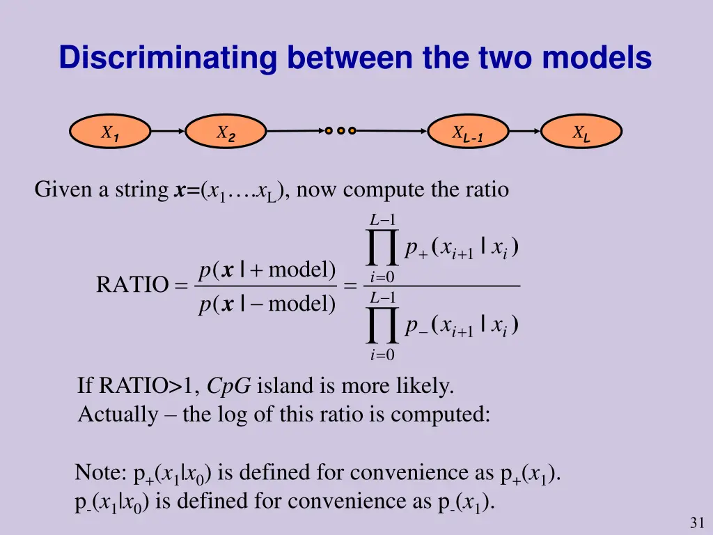 discriminating between the two models