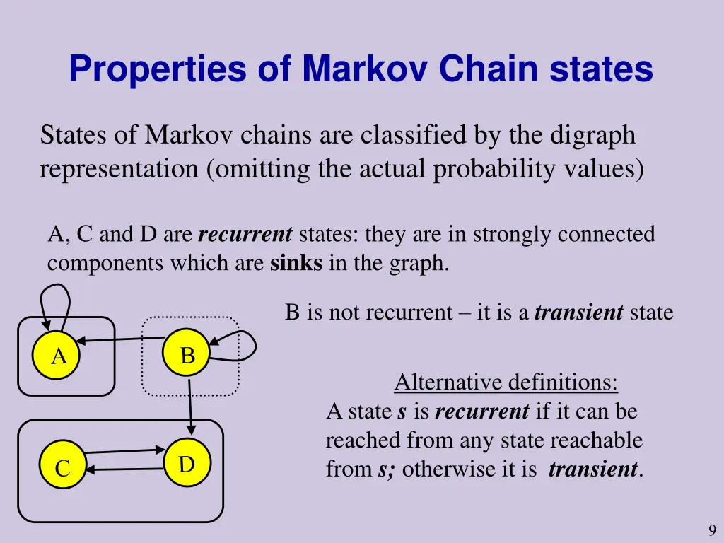 properties of markov chain states