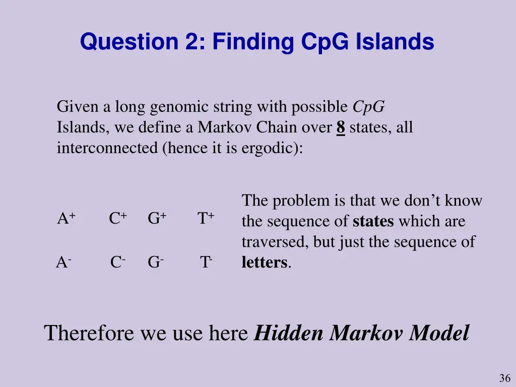 question 2 finding cpg islands