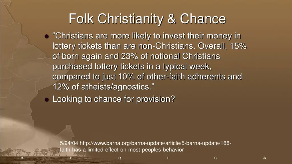 folk christianity chance