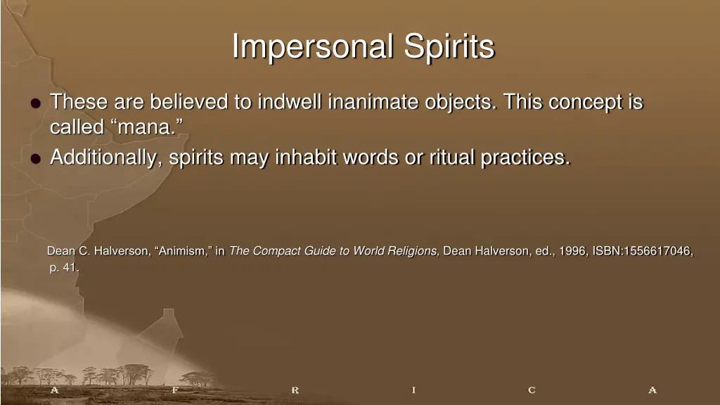 impersonal spirits
