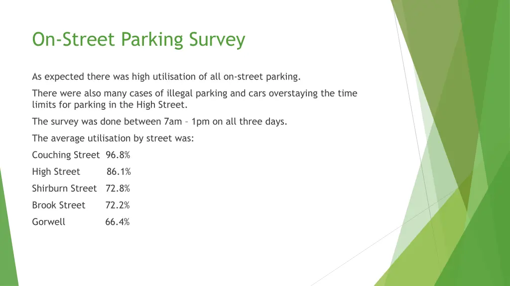on street parking survey