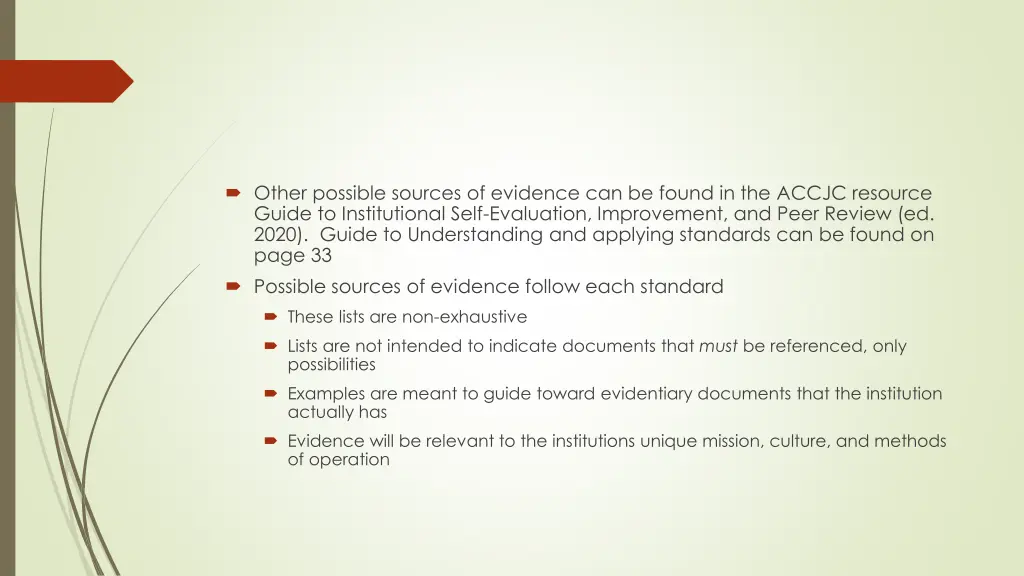 other possible sources of evidence can be found