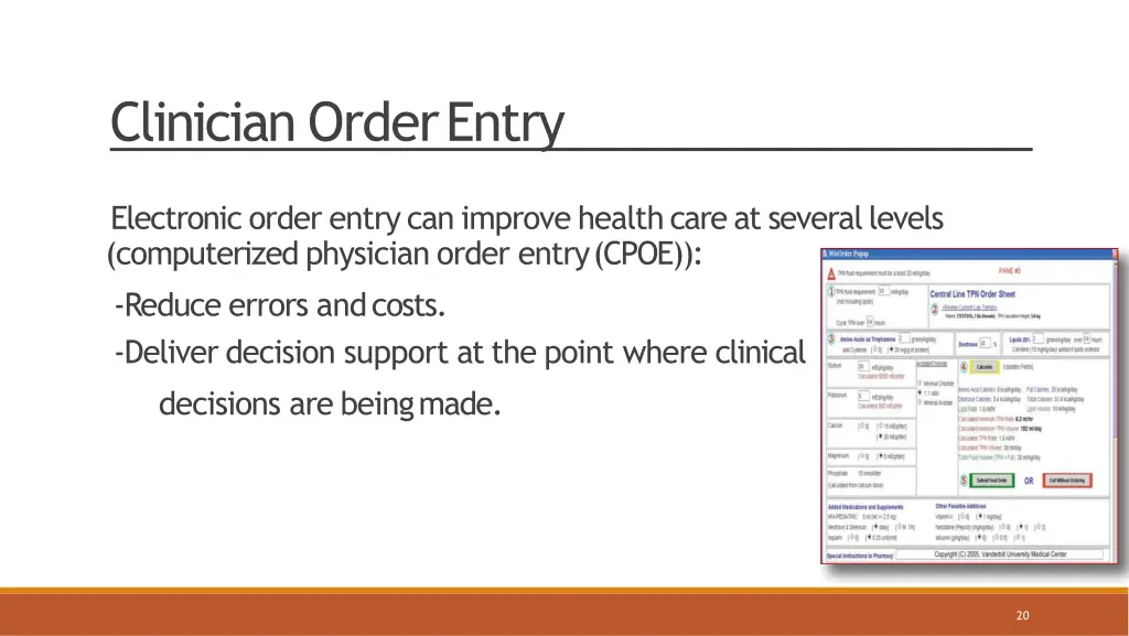 clinician orderentry