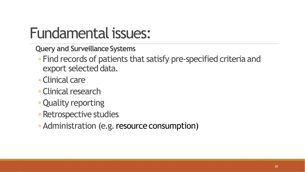 fundamentalissues query and surveillancesystems