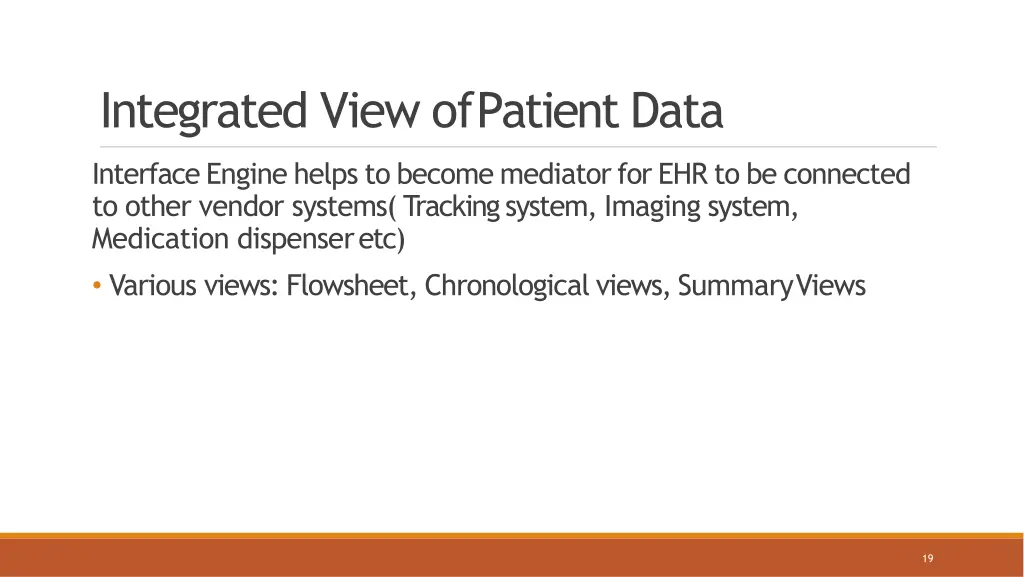 integrated view ofpatient data 1