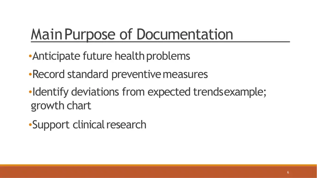 mainpurpose of documentation 1
