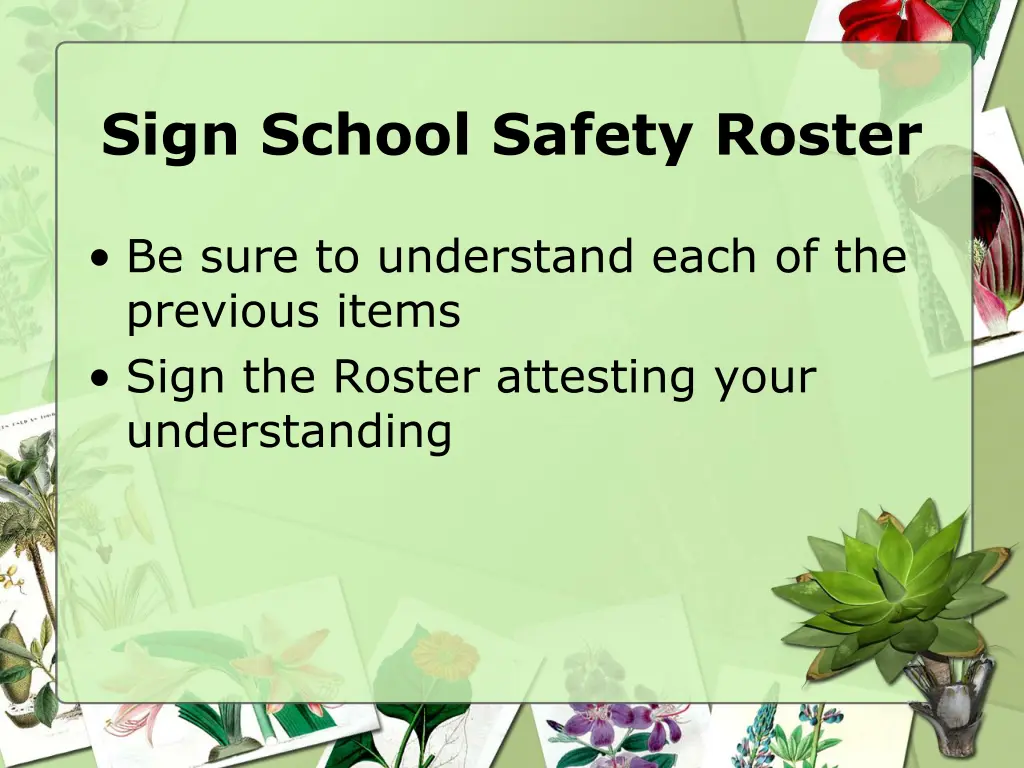sign school safety roster
