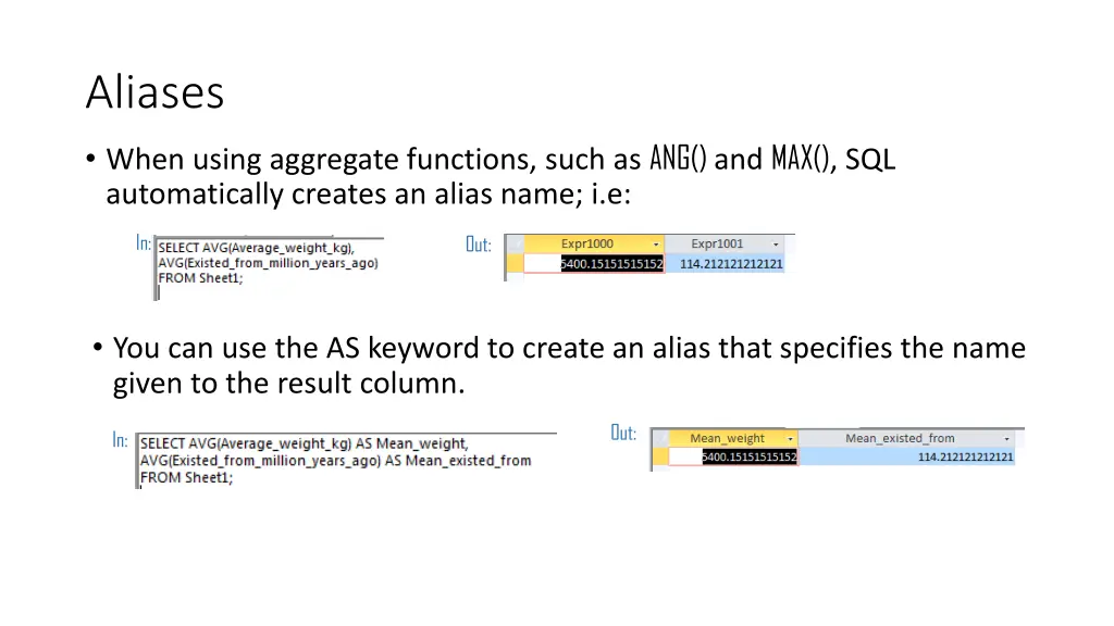 aliases