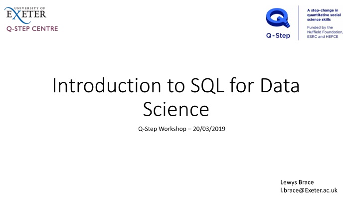 introduction to sql for data science