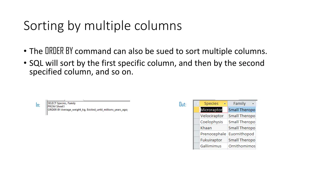 sorting by multiple columns
